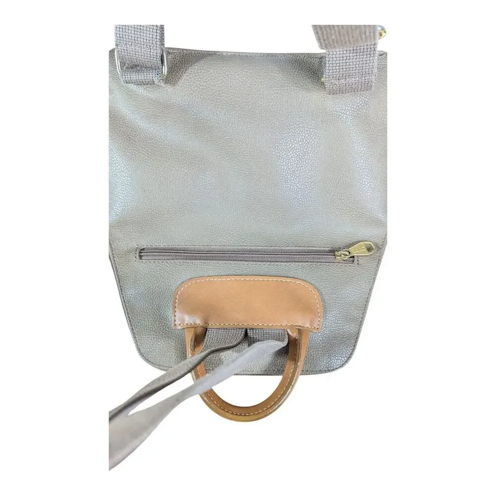 Jump For Boyt Olive Green Brown Backpack Purse Pebbled Case Travel Bag